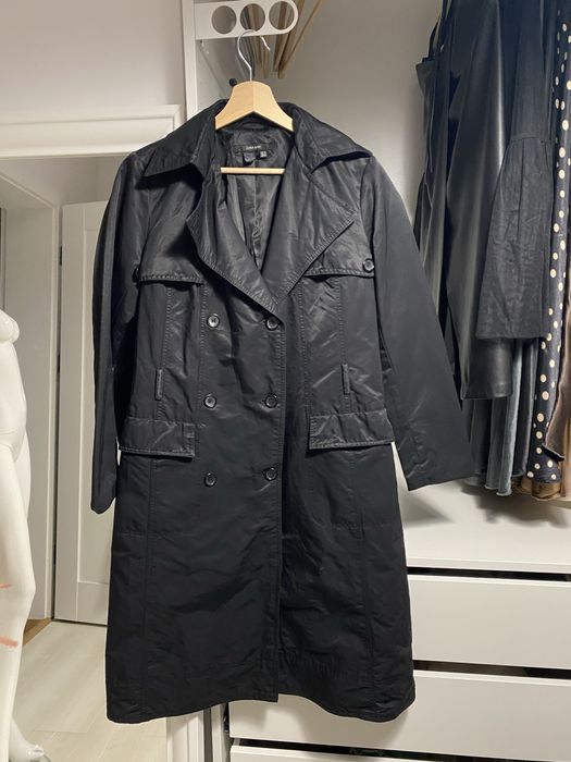 Czarny trencz płaszcz Zara M