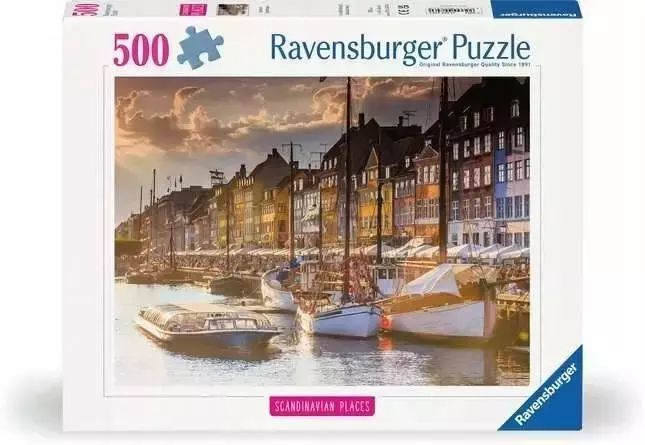 Puzzle 500 Zachód Słońca w Kopenhadze. Ravensburger