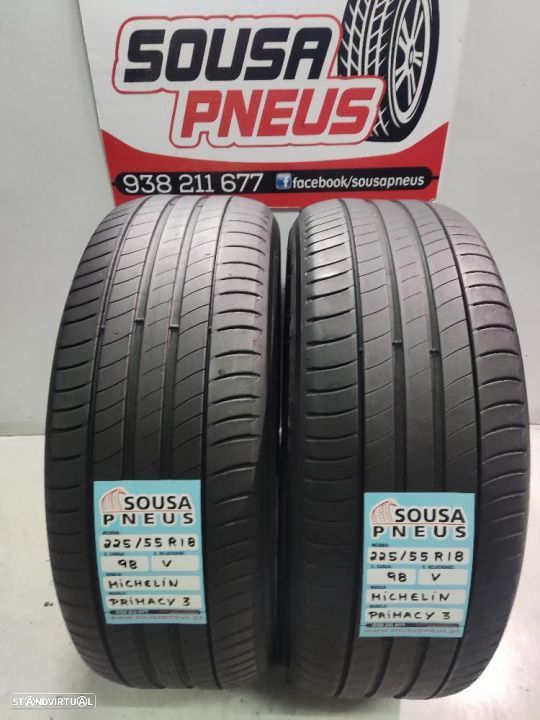 2 pneus semi novos 225-55r18 michelin - oferta dos portes 120 EUROS