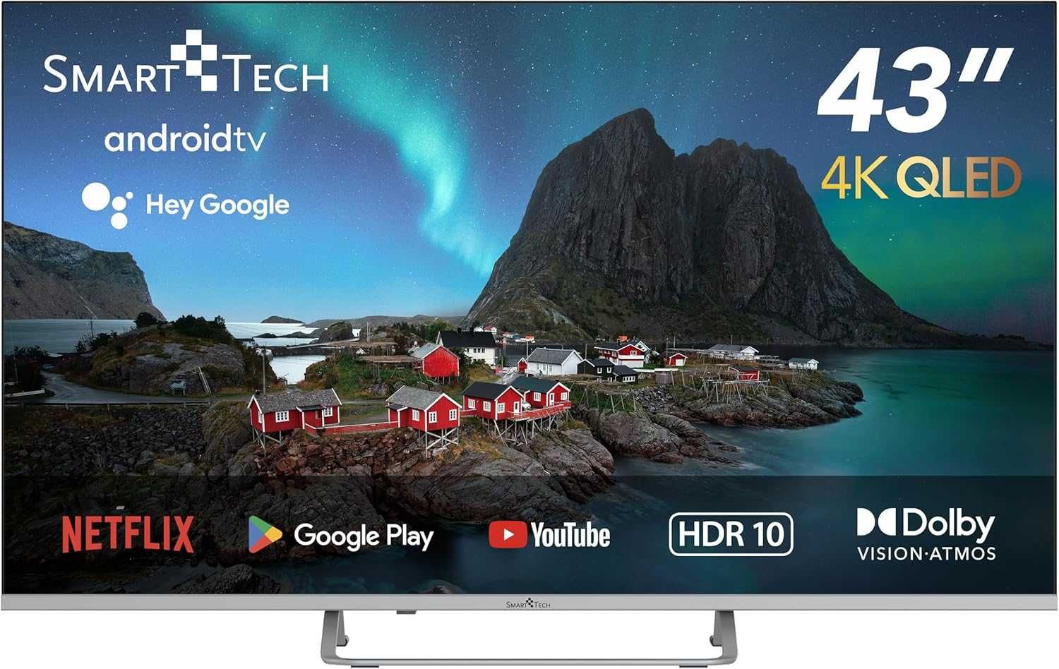 Телевізор 43 дюйми SmartTech 43QA20V3 (4K Android TV Wi-Fi Bluetooth)