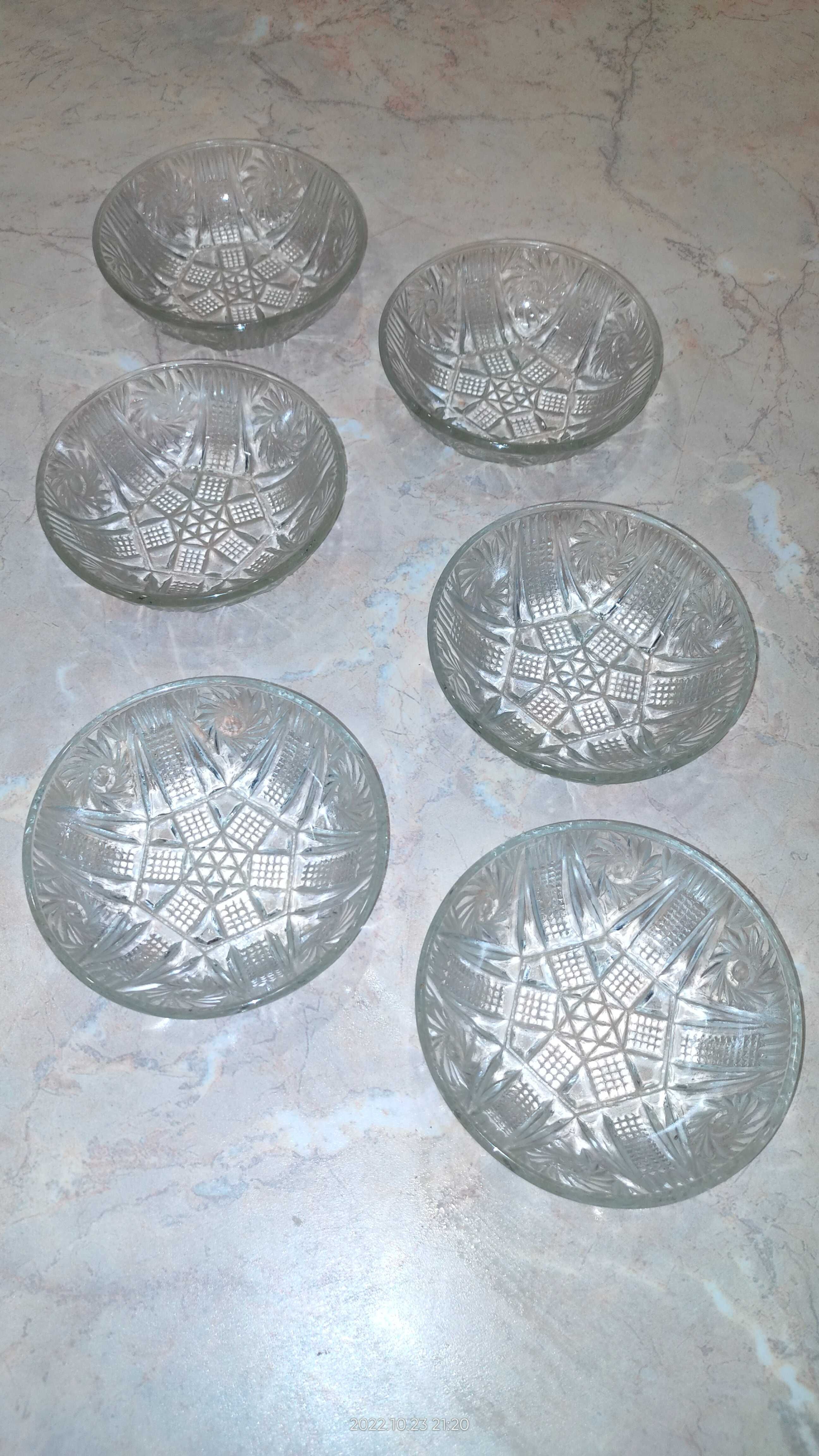 Zestaw miseczek kryształowych 6 sztuk retro stan bdb