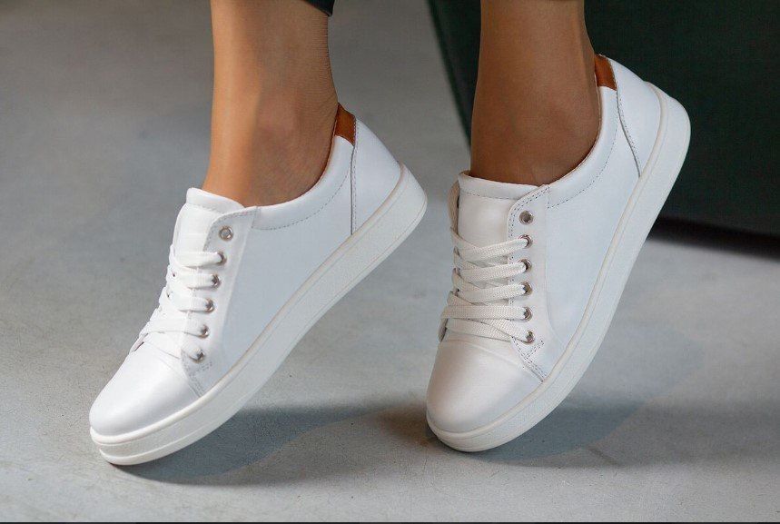 РАСПРОДАЖА -40% Женские кроссовки ECCO кеды на осень белые Кожаные хит