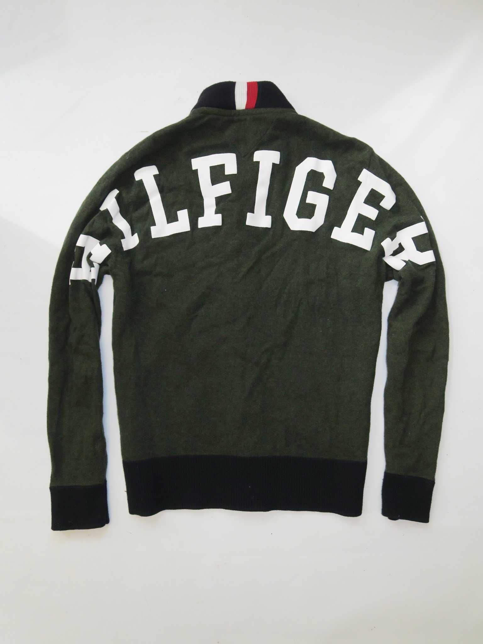 Tommy Hilfiger sweter rozpinany z dzianiny big logo casual M