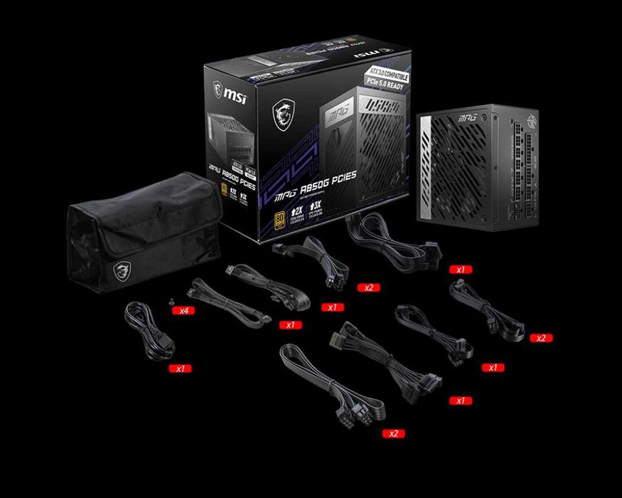 zasilacz 850w do pc msi mpg a850g pcie5 modularny 8 lat gwarancji