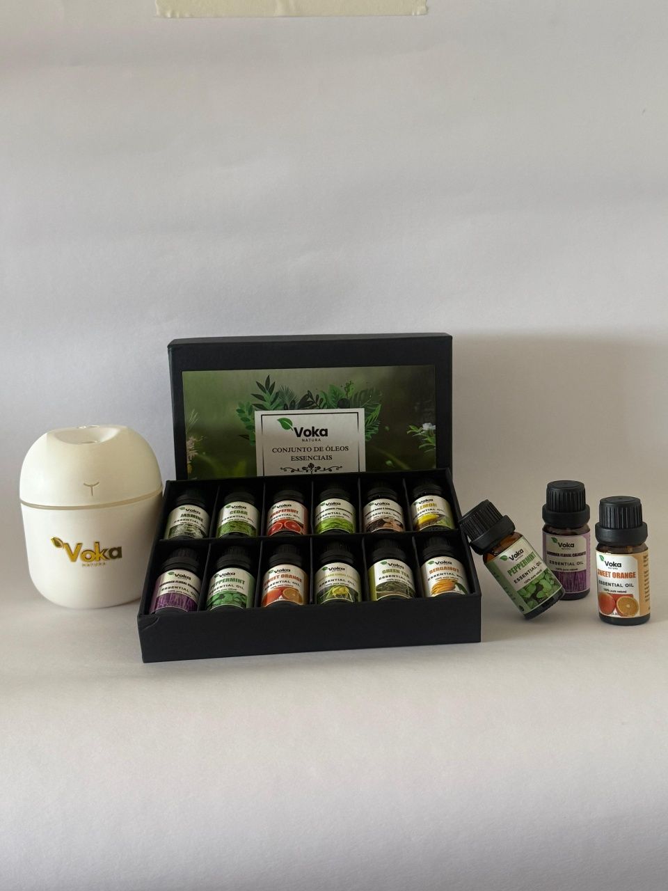 Paz & Equilíbrio: Kit de 12 Óleos Essenciais + Difusor - Aromaterapia