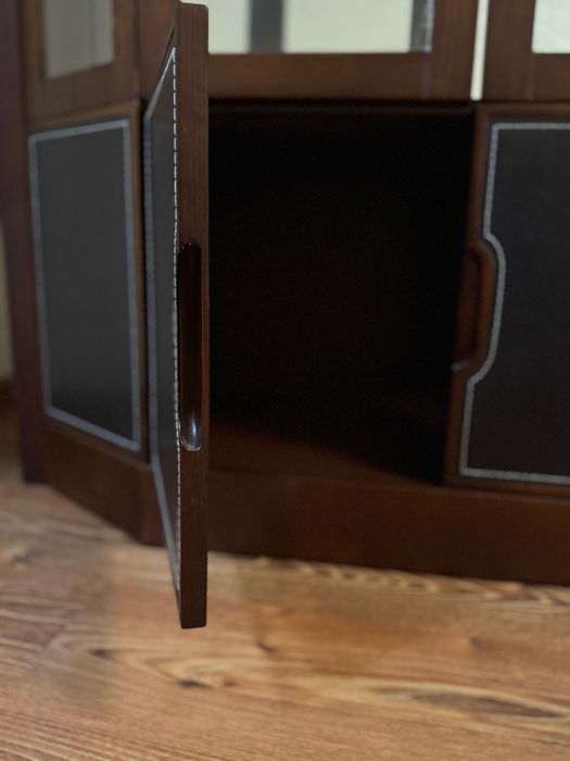 Шафа у вітальню (зі шкіряними вставками)