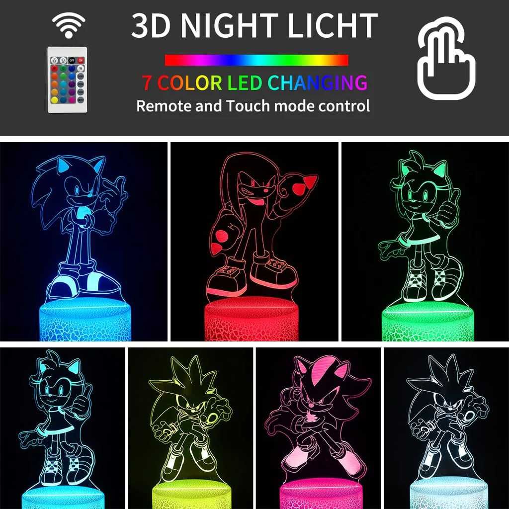 lampka LED 3D dziecięca nocna - panel x 5 SONIC