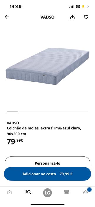 Cama solteiro 90 X 200