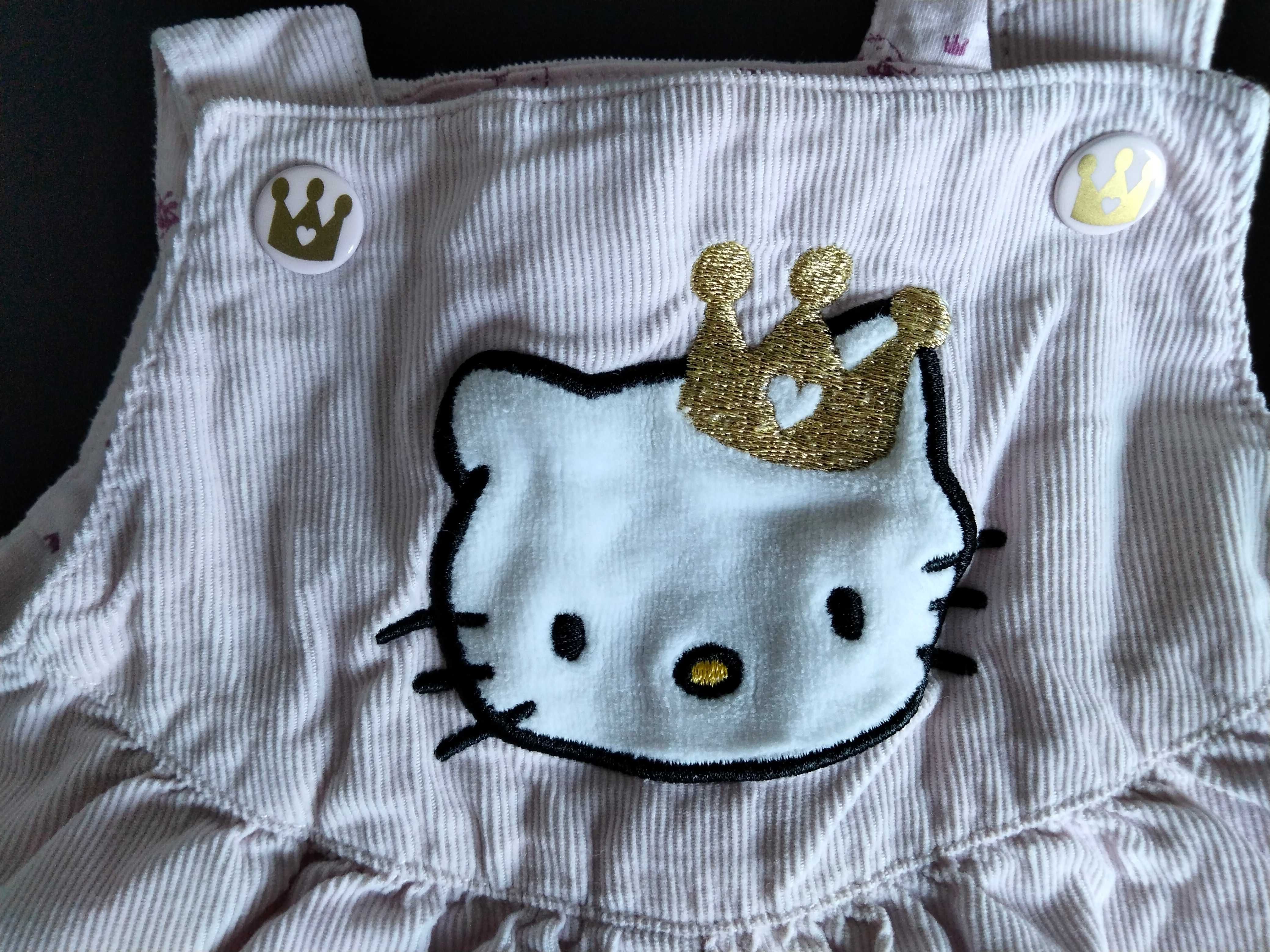 Ogrodniczki H&M Hello Kitty rozm. 80 sztruksowe stan idealny