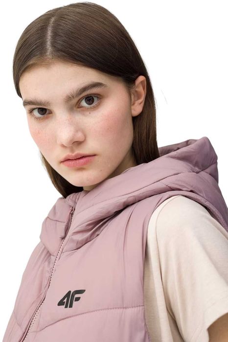 Długi bezrękawnik puch wypełnienie syntetyk damski 4F: różne rozmiary