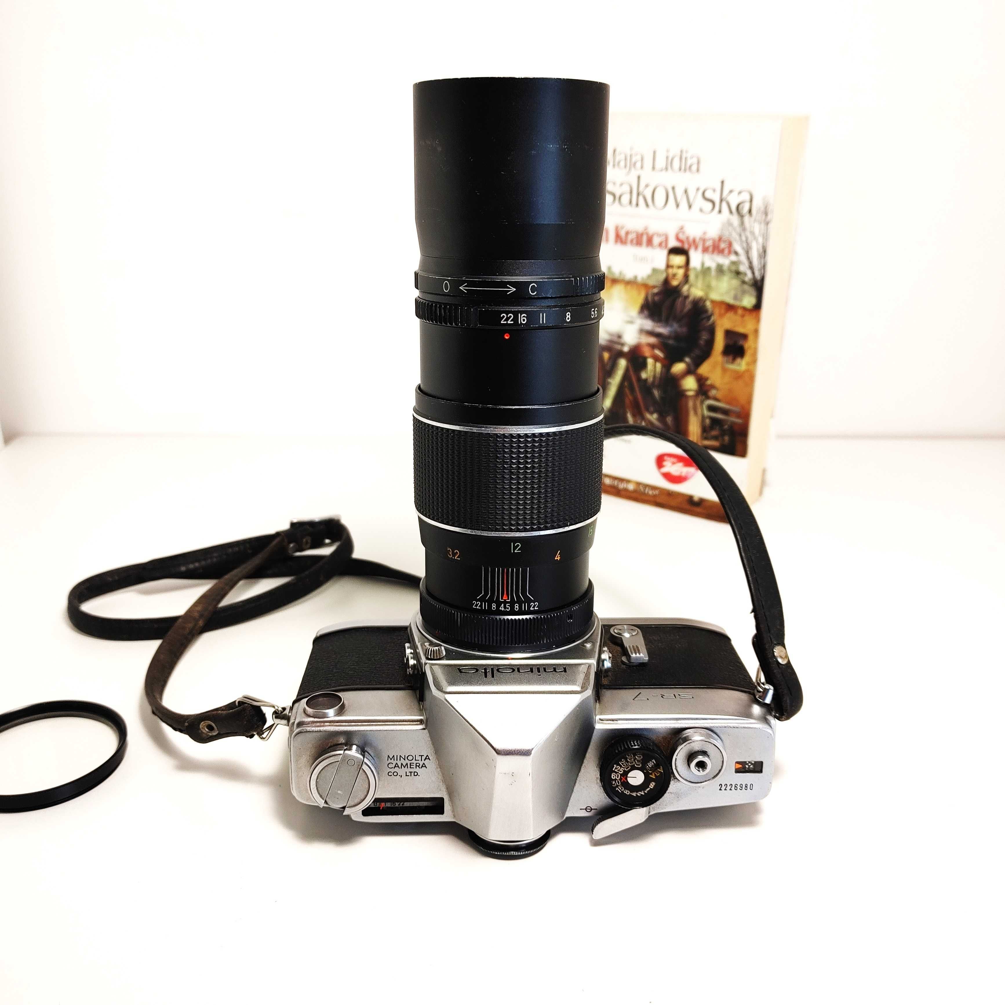 Lustrzanka Analogowa MINOLTA SR-7 z obiektywem 200mm Następca Legendy
