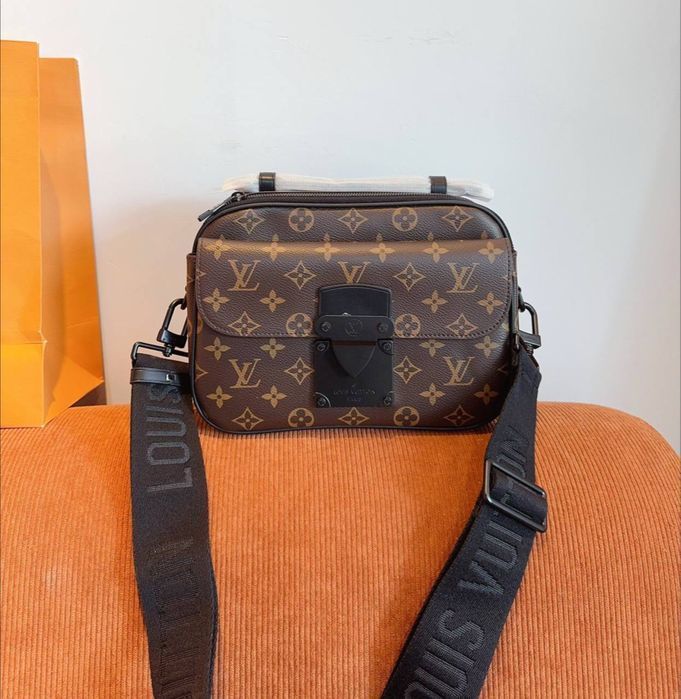 Сумка LOUIS VUITTON lock s кожа мужская оригинал коричневая мессенджер