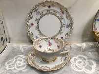 trio de chá porcelana Bavaria alemã Schumann