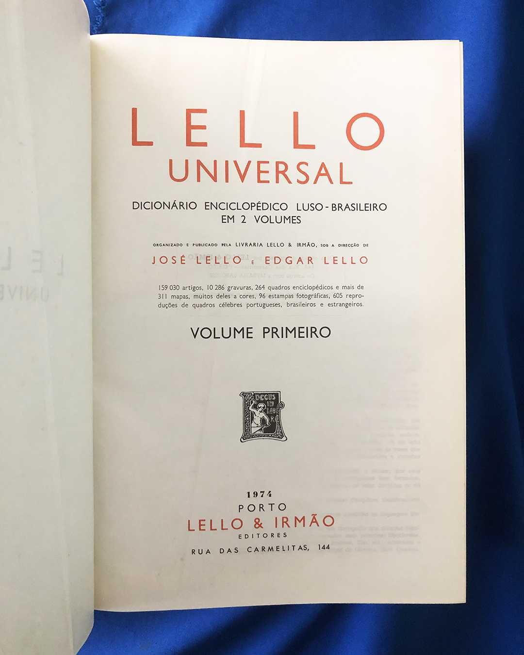 LELLO UNIVERSAL ilustrado - 2 vols - ed. 1974
