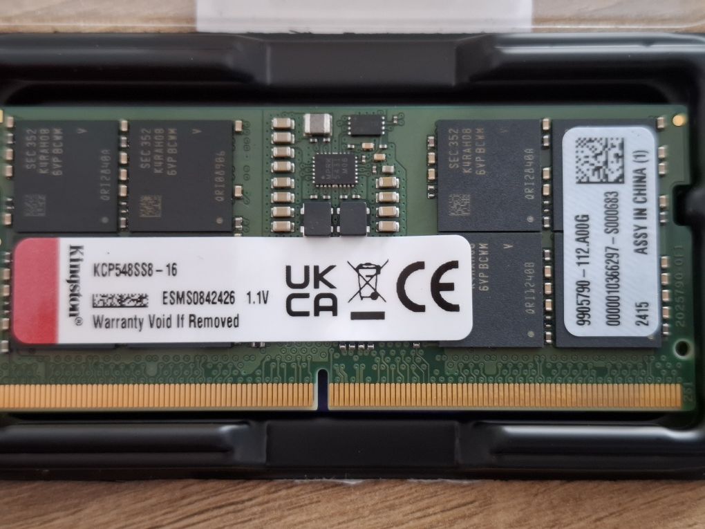 Pamięć RAM Kingston SODIMM, DDR5, 16 GB, 5600 MHz