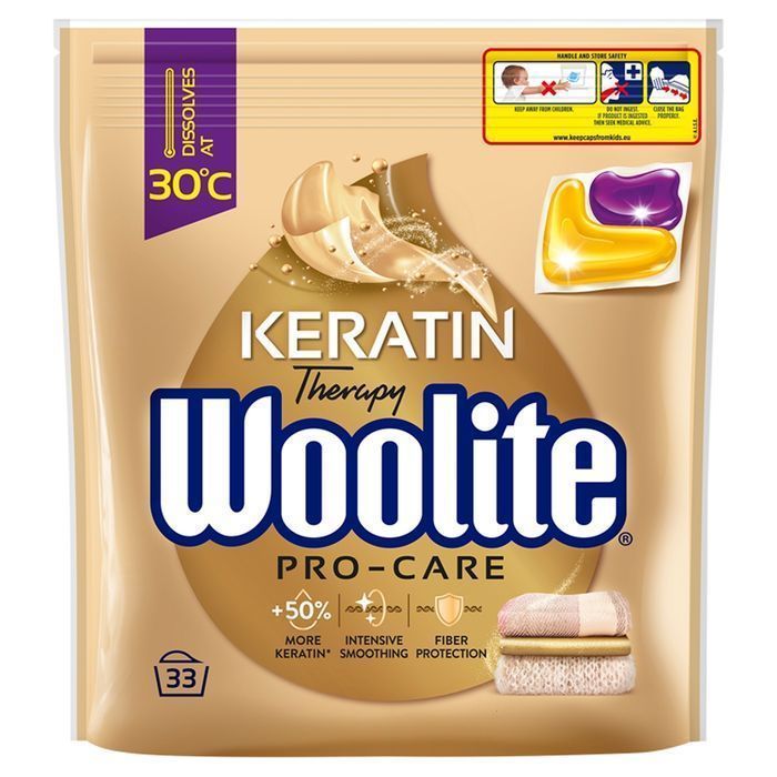 Kapsułki do prania Woolite Keratin Therapy Pro-Care z keratyną - 33szt