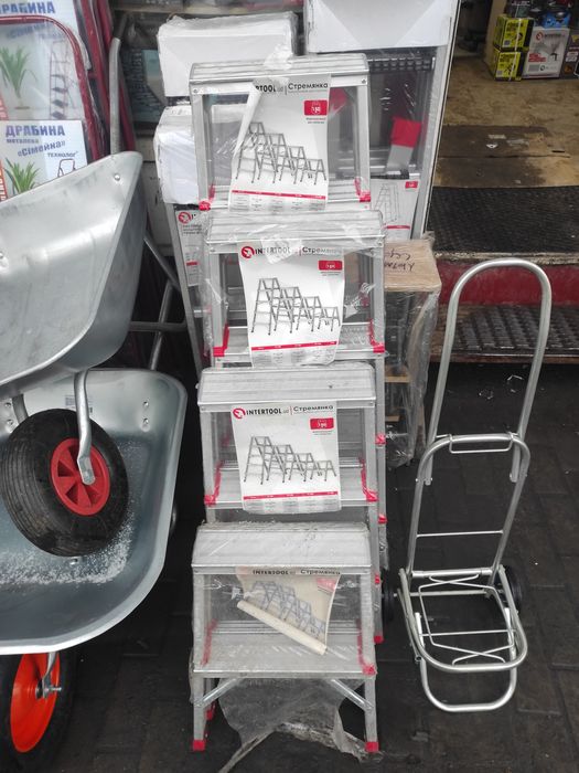 Лестница стремянка драбина 2-8 ступеней алюминиевые одно и двухсторонн