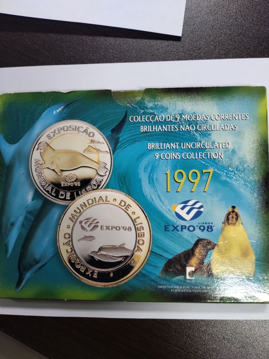Coleção de 9 moedas expo 98