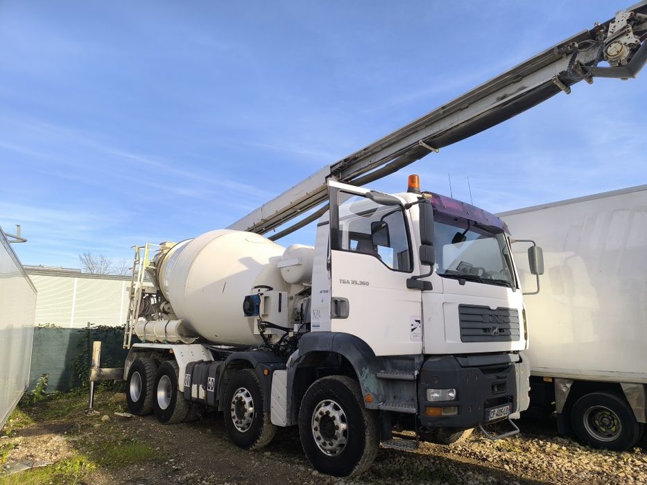 Camião betoneira 9m3 MAN 35.380 cx auto tapete para betão 16M comando