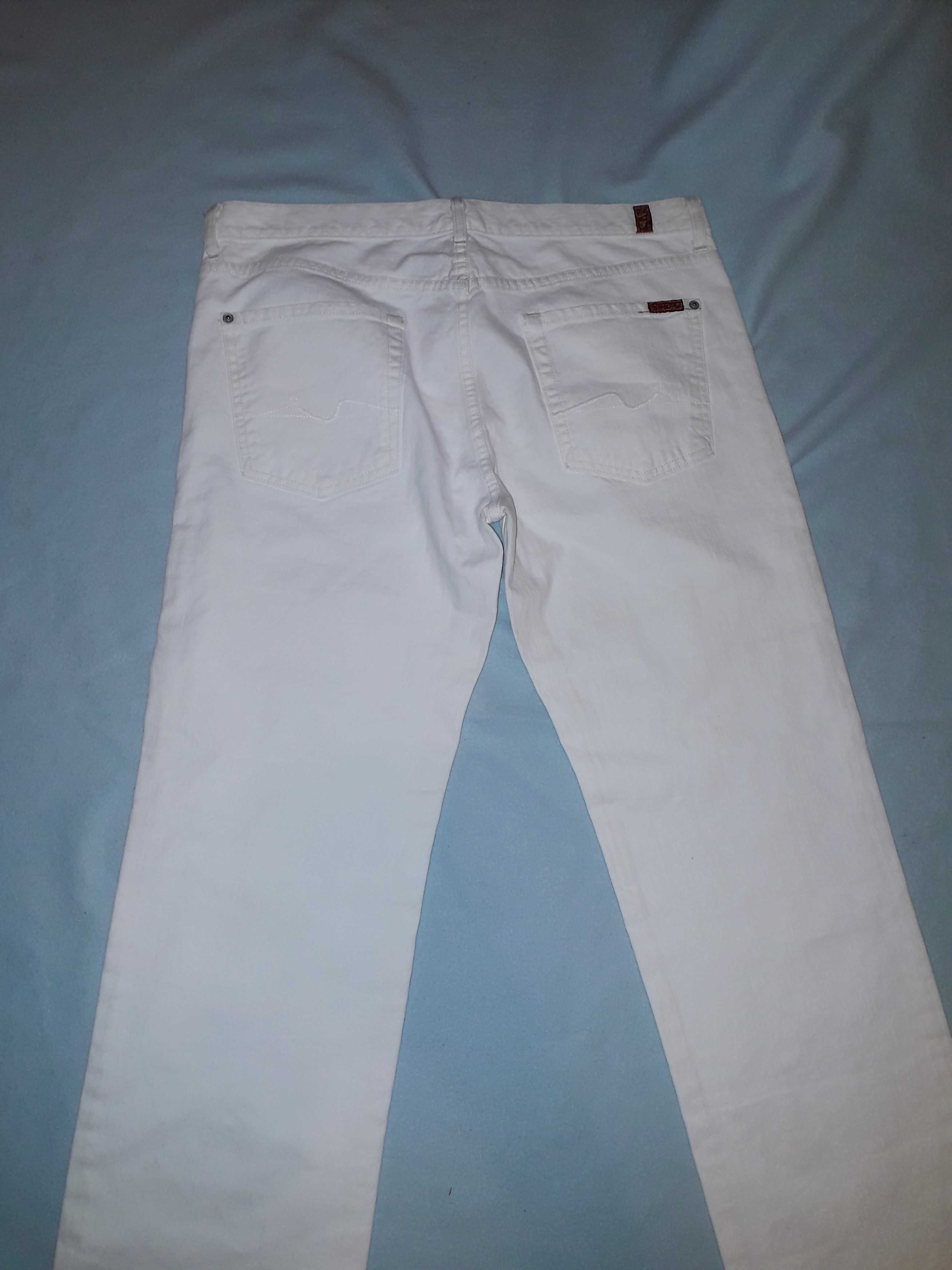 Jeansy białe spodnie od 7 for All Mankind z USA, W36 L34