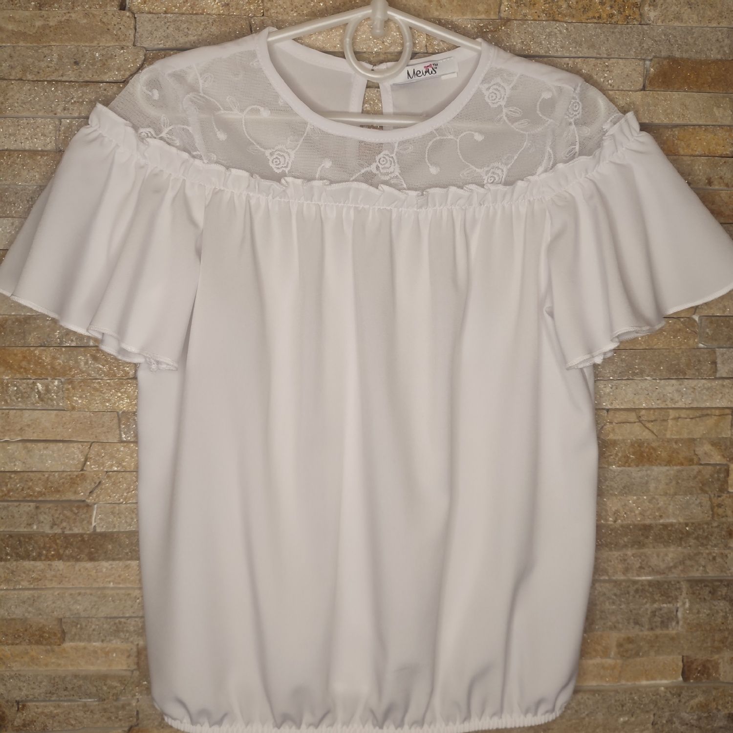 Блузка біла зі вставками