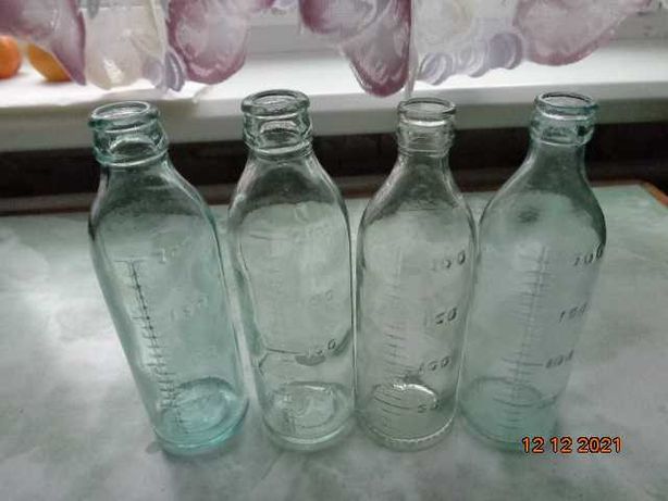Бутылки для кормления стеклянные с делениями 200мл