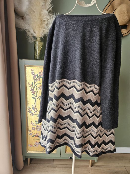 Jesienno zimowy kardigan damski welniany 100% Wełna Merino L/XL