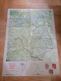 Świetna mapa województw białostockiego lomzynskiego suwalskiego z 1982