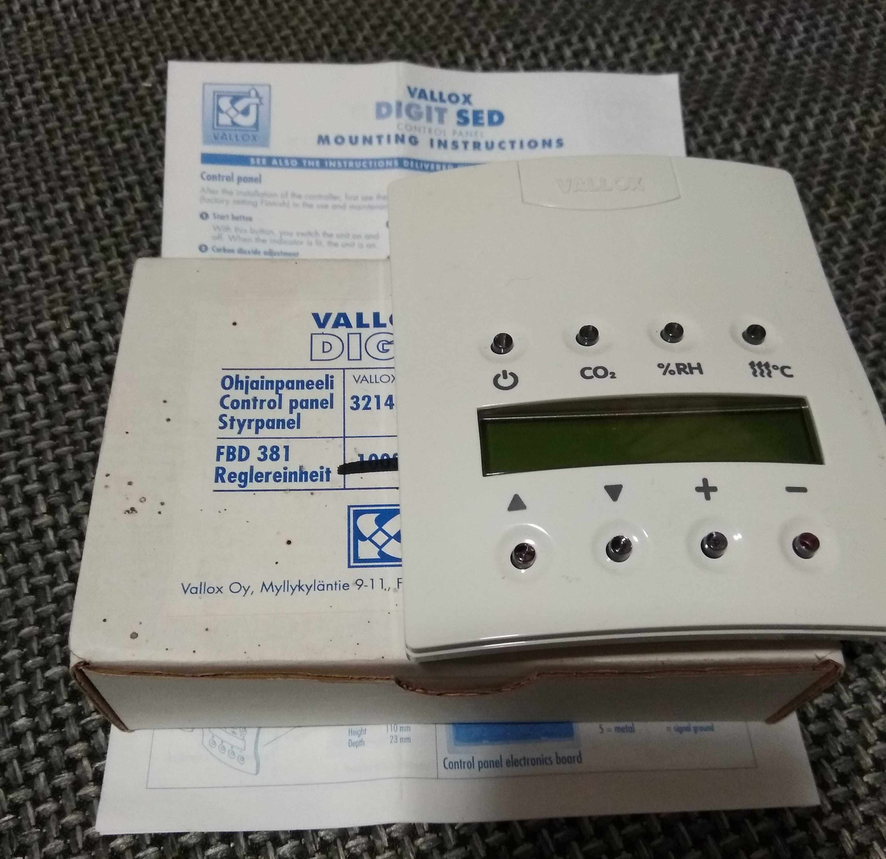 Новый контроллер Vallox Digit SED для вент. машин Vallox мод. SE и др.