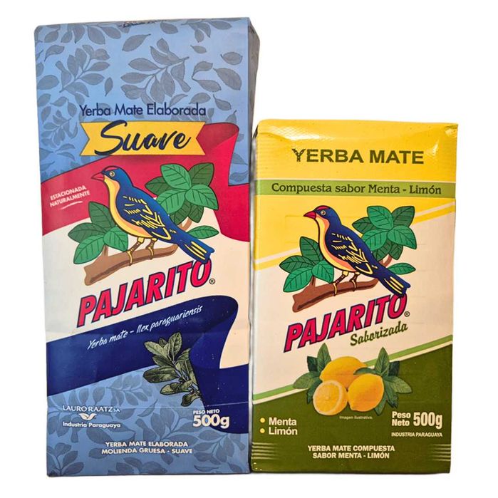 Yerba Mate Pajarito Menta Limon + Pajarito Suave 2x500g