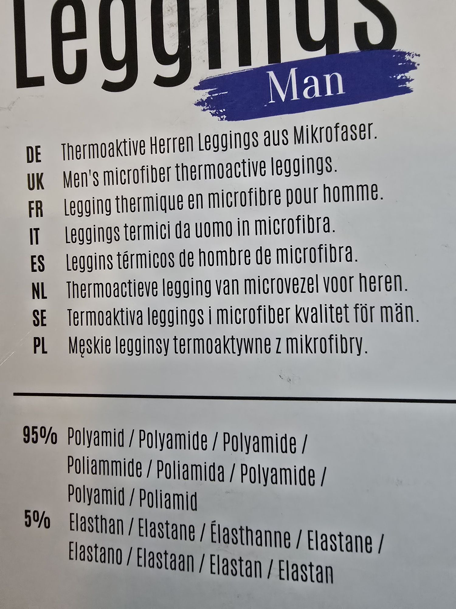 Leginsy termoaktywne męskie XXL