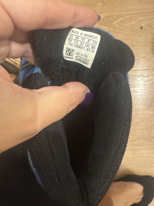 Buty zimowe niebieskie adidas 31