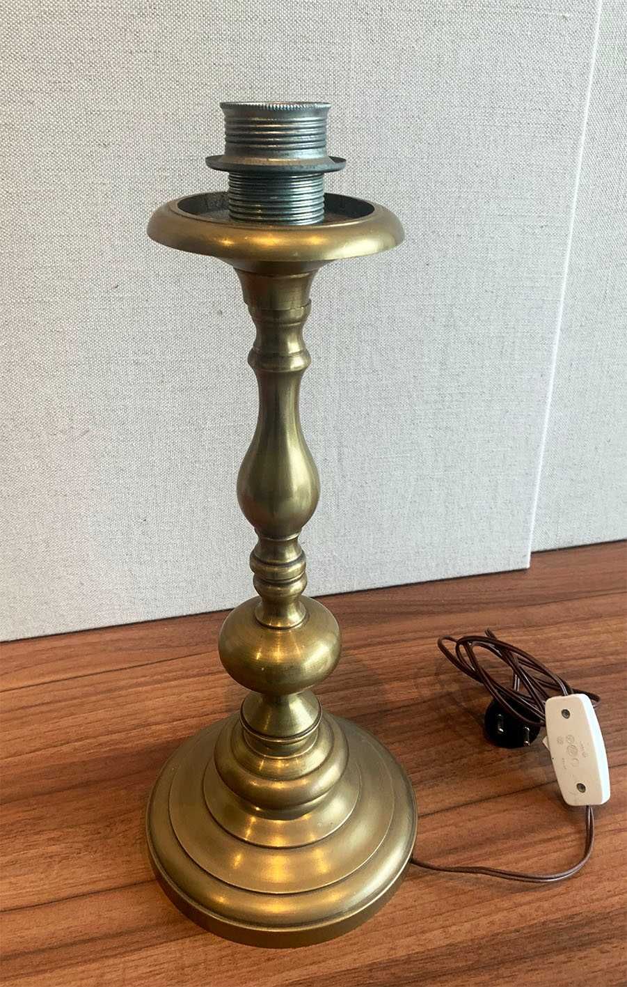 lampa stołowa mosiężna podstawa do lampy w formie świecznika lichtarza
