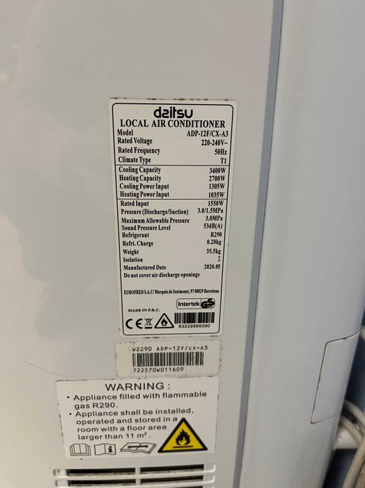 Ar condicionado portátil - Daitsu ADP-12F/CX-A3 USADO