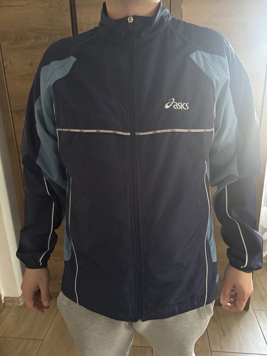 Kurtka wiatrówka Asics – oversize, retro vintage, XL
