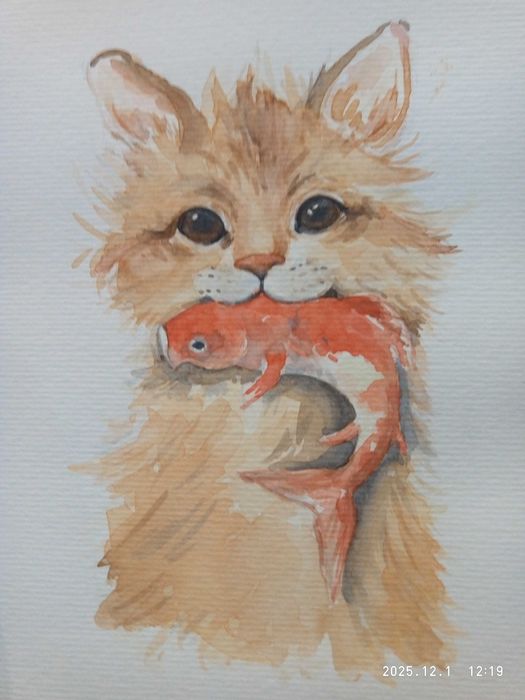 Рисунок Акварель " КОТ " 28/21