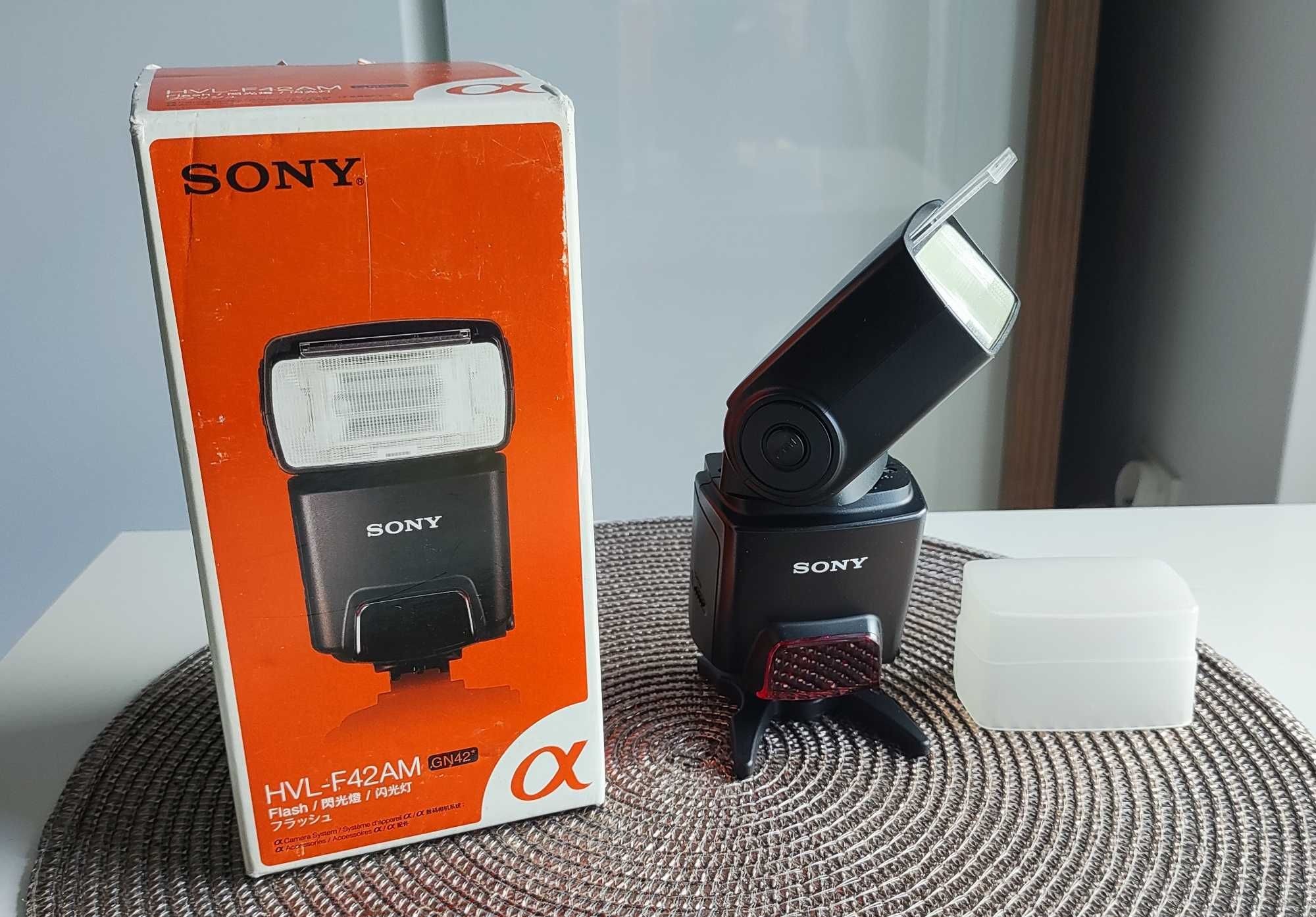 Lampa błyskowa Sony HVL-F42AM ADI TTL + Dyfuzor super stan HVL F42