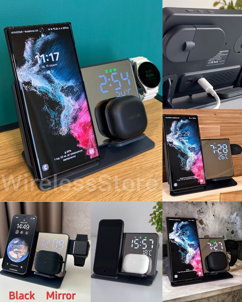 Samsung 3в 1 Швидка Безпровідна зарядка Беспроводная Apple Док-станция