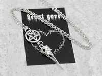 nowy wisiorek pentagram czaszka kruka goth gothic gotycki alternative