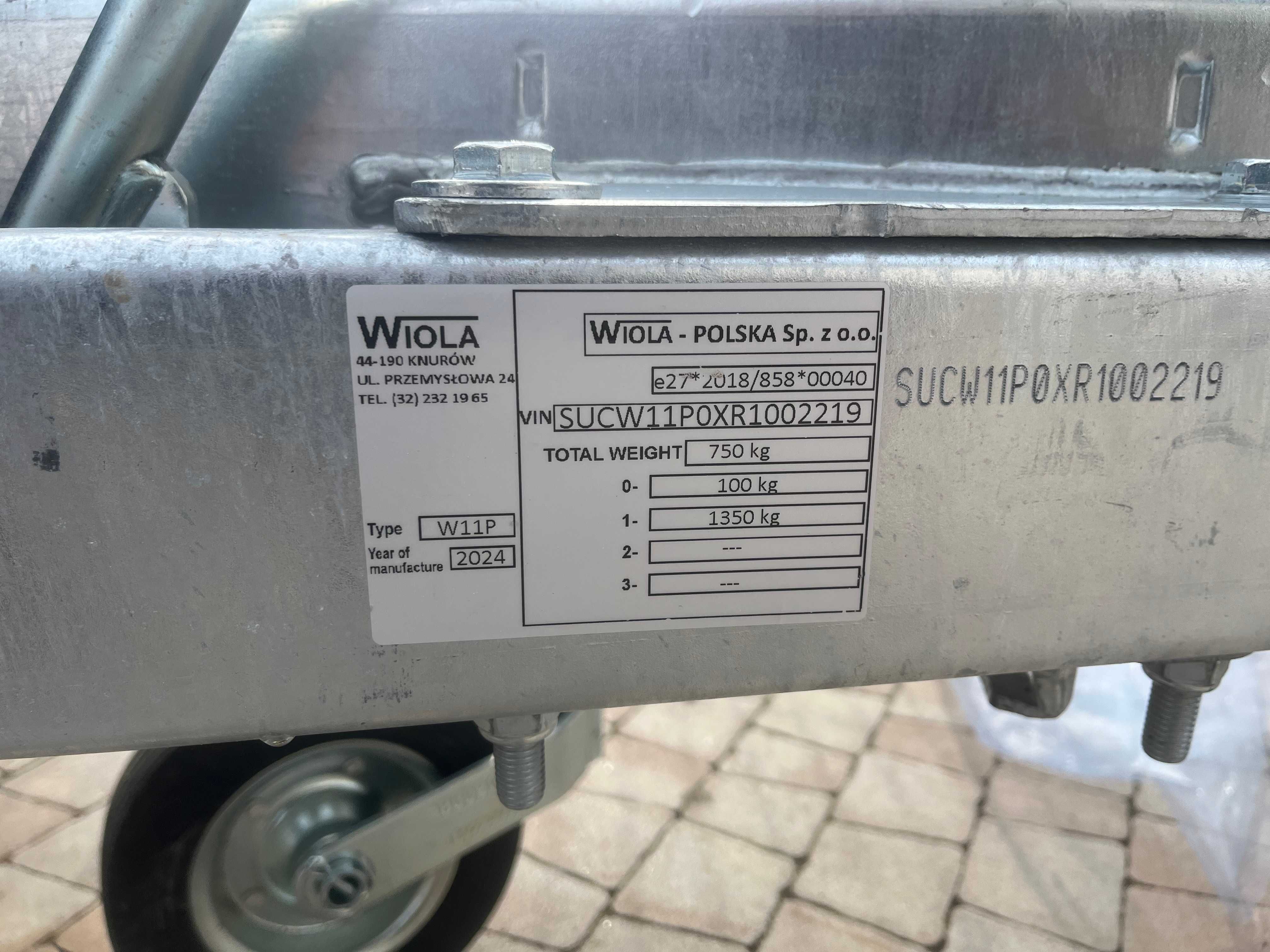 przyczepka pod agregat - specjalna WIOLA nowa 750 kg  zarejestrowana