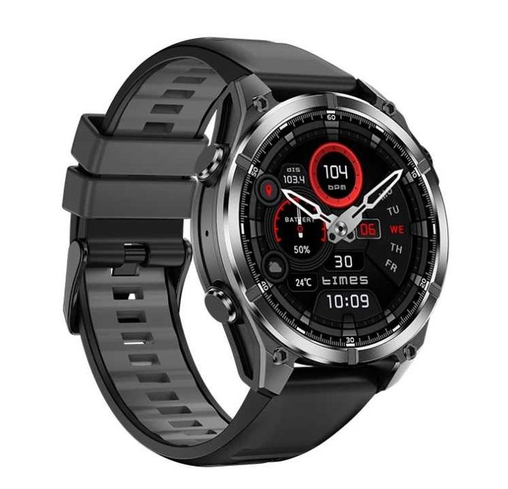 LUKSUSOWY Smartwatch Męski Rozmowy MENU PL Kompas Ciśnienie Latarka
