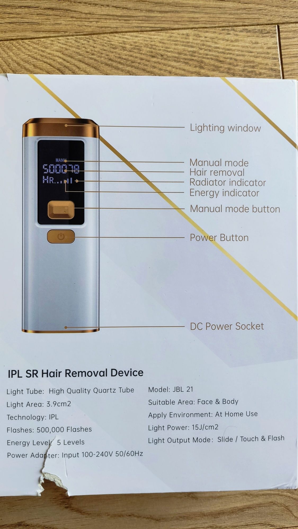 Depilator IPL do włosów - 3 końcówki - do użytku domowego