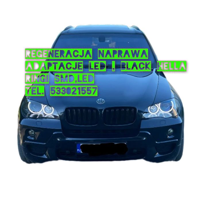 Lampa reflektor BMW E60 E61 F10 F11 M3 M4 E90 E92 F30 F07 F18 M5 Ringi drl led smd dual color + kierunki bmw