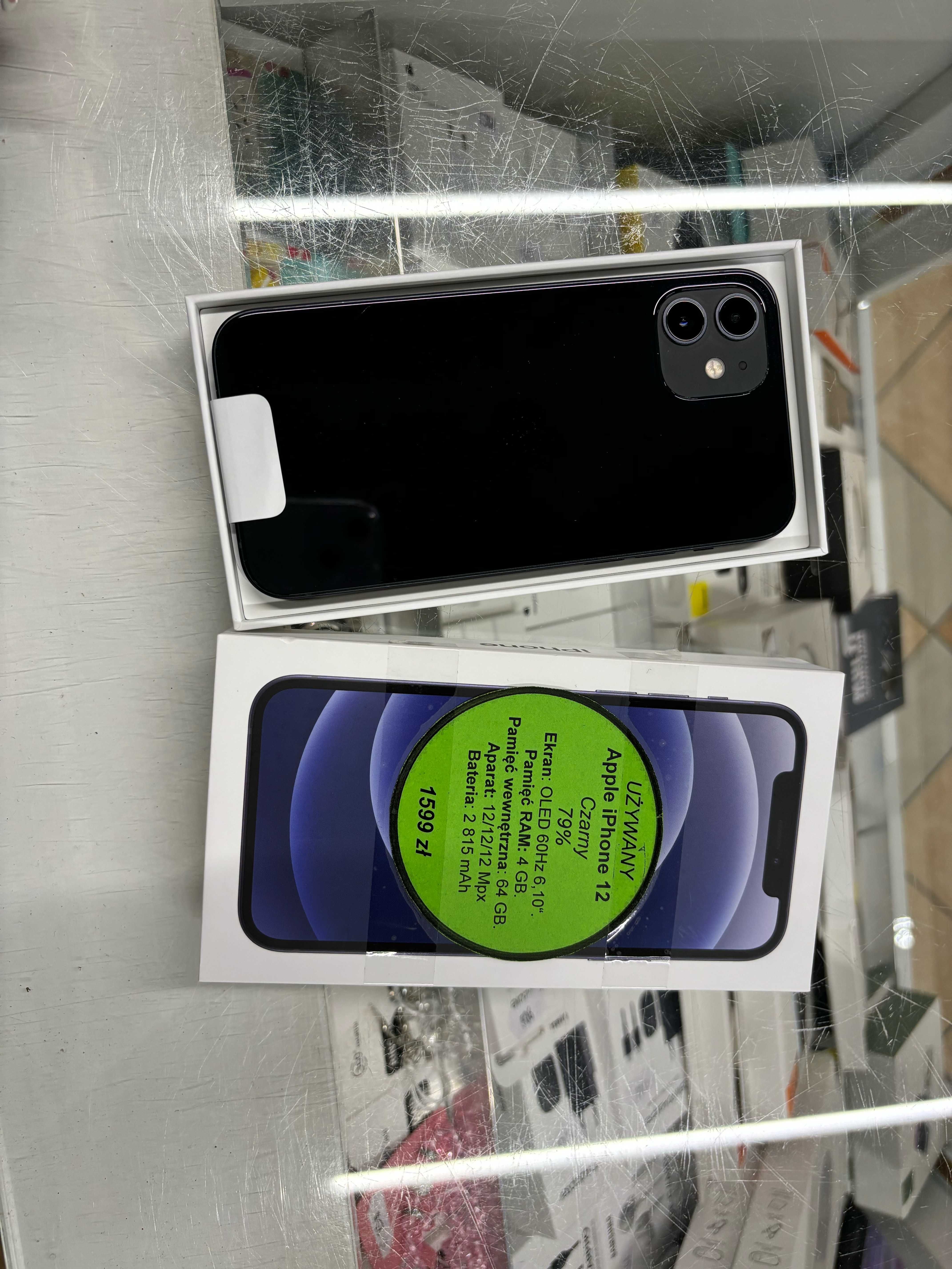 Apple iPhone 12, czarny, 64GB, używany