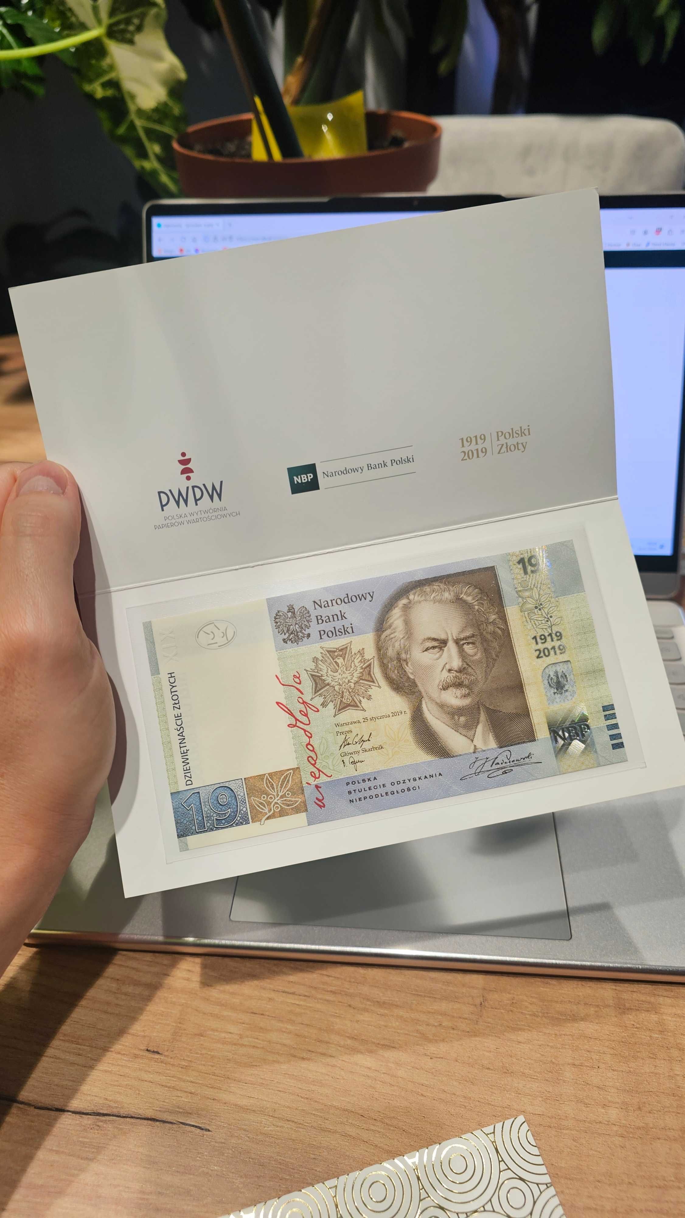 Banknot 19zł 100 lecie PWPW