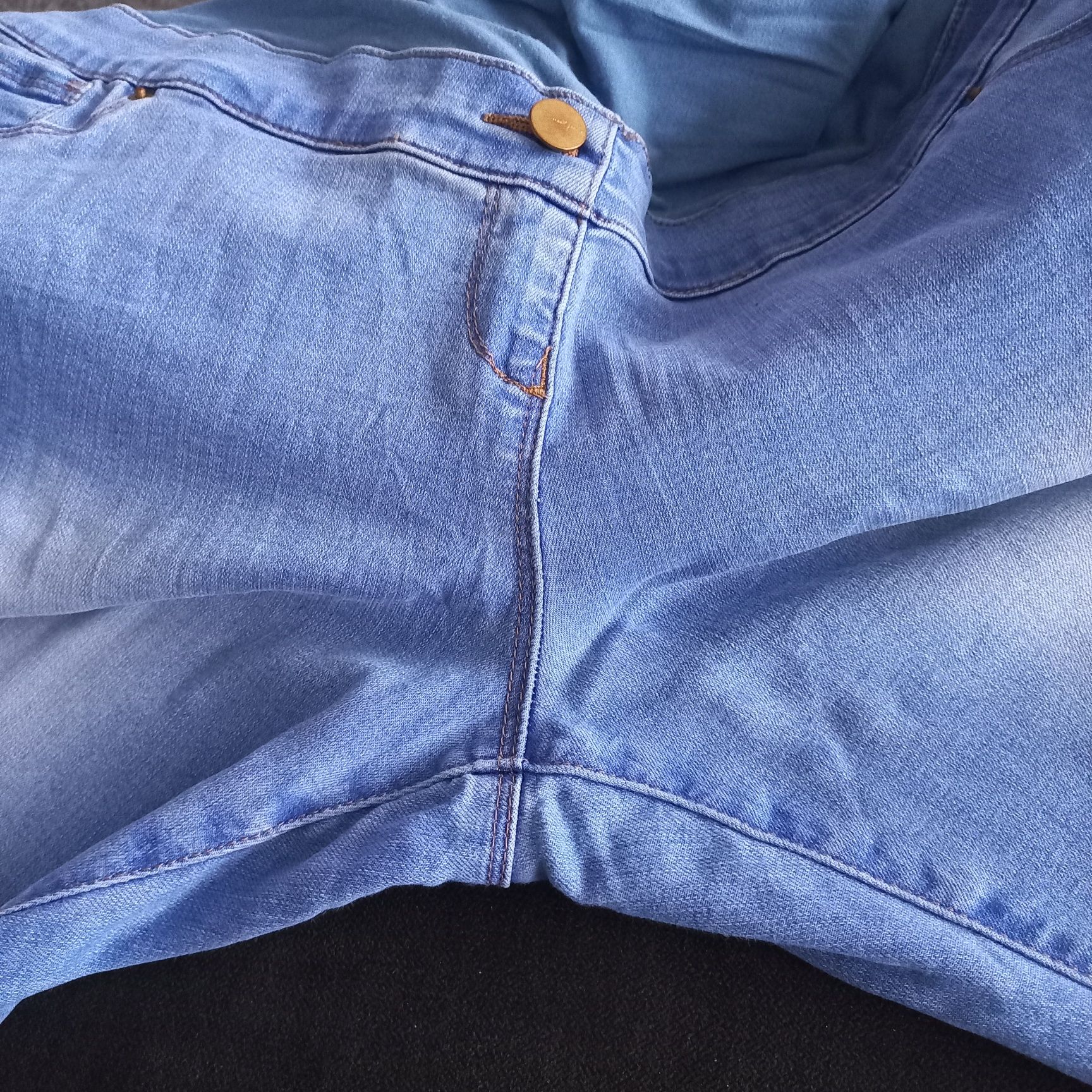 Spodnie ciążowe, jeansy rurki z panelem na brzuszek rozm.44