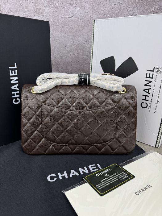 Сумка Chanel Chocolate Gold Texture шкіра | шоколадна