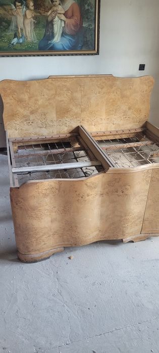 Łóżko drewniane lata 50te 60te