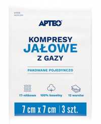 Стерильні гаузові компреси 7 см x 7 см APTEO