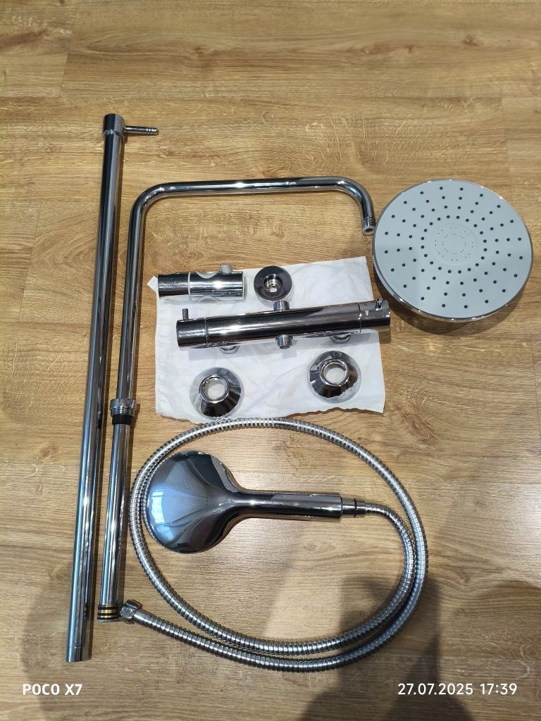 Zestaw prysznicowy z baterią termostatyczną